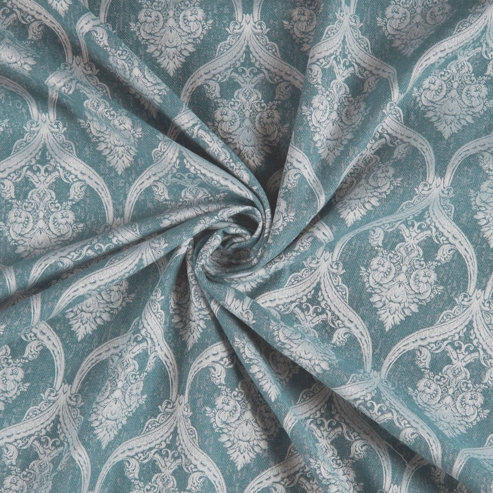 Ornate Symphony Curtain Set, Aqua