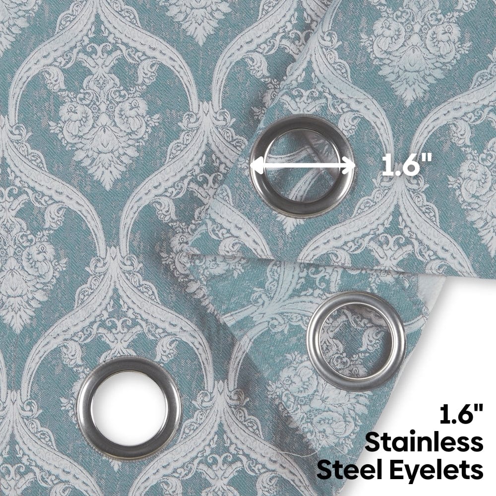 Ornate Symphony Curtain Set, Aqua