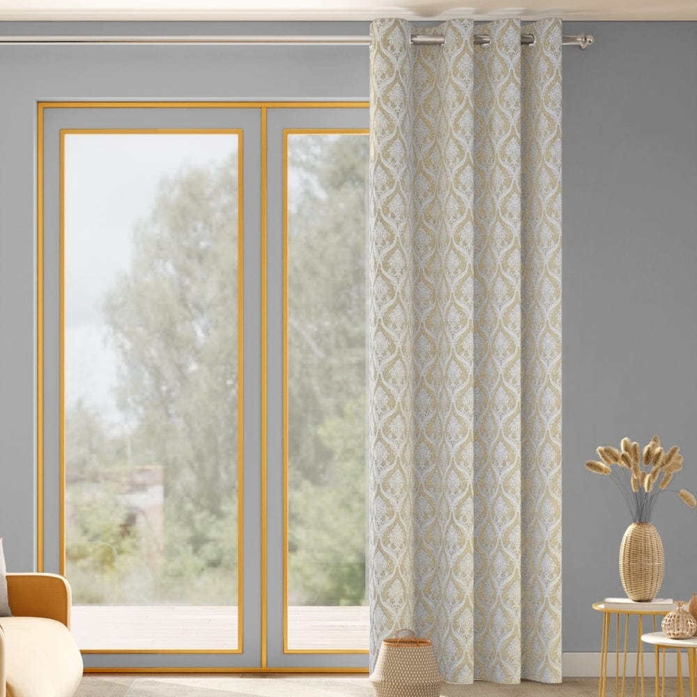 Ornate Symphony Curtain Set, Ivory
