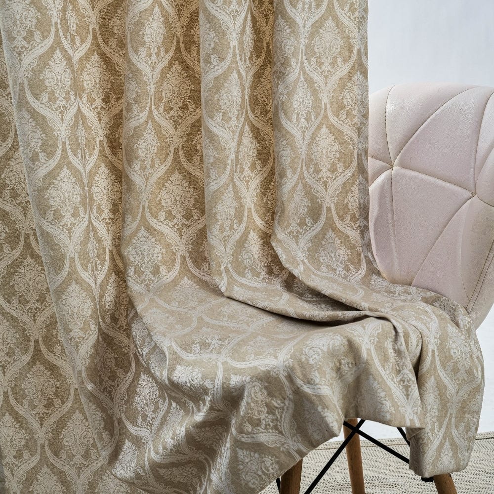 Ornate Symphony Curtain Set, Ivory