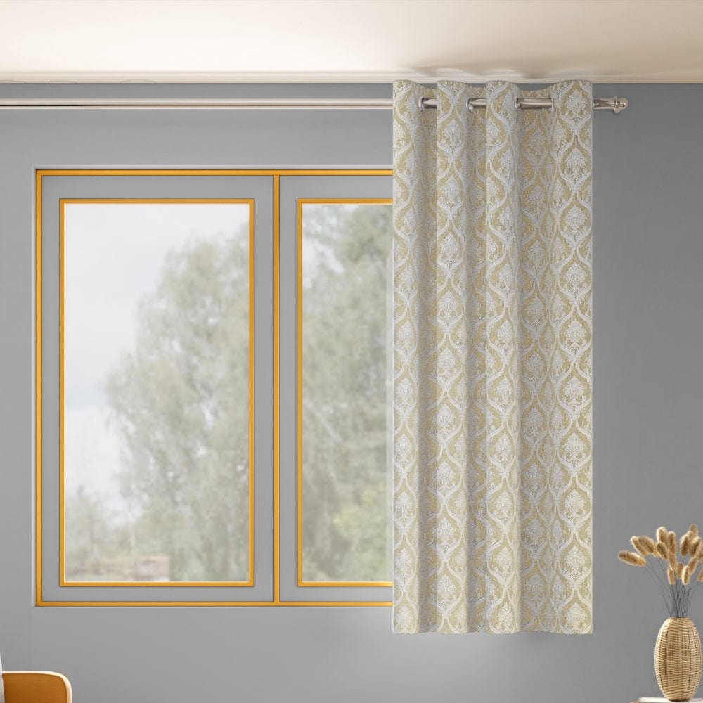 Ornate Symphony Curtain Set, Ivory