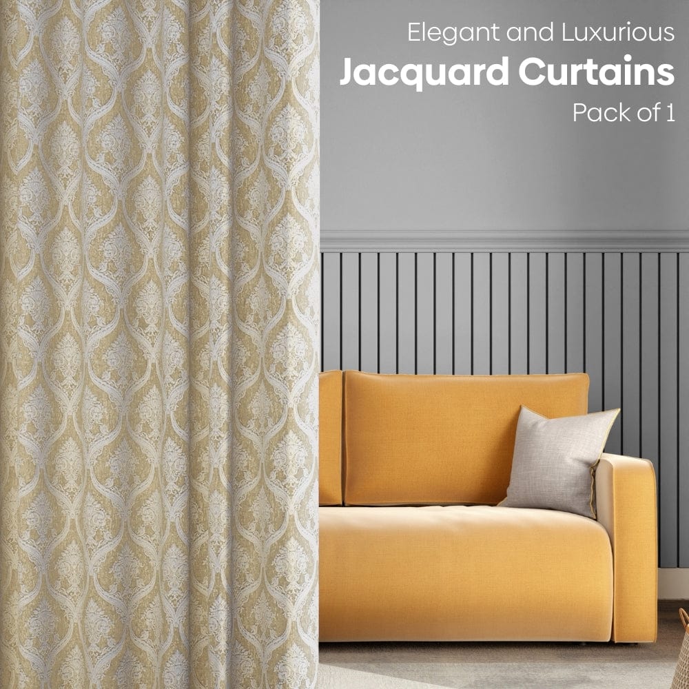 Ornate Symphony Curtain, Ivory