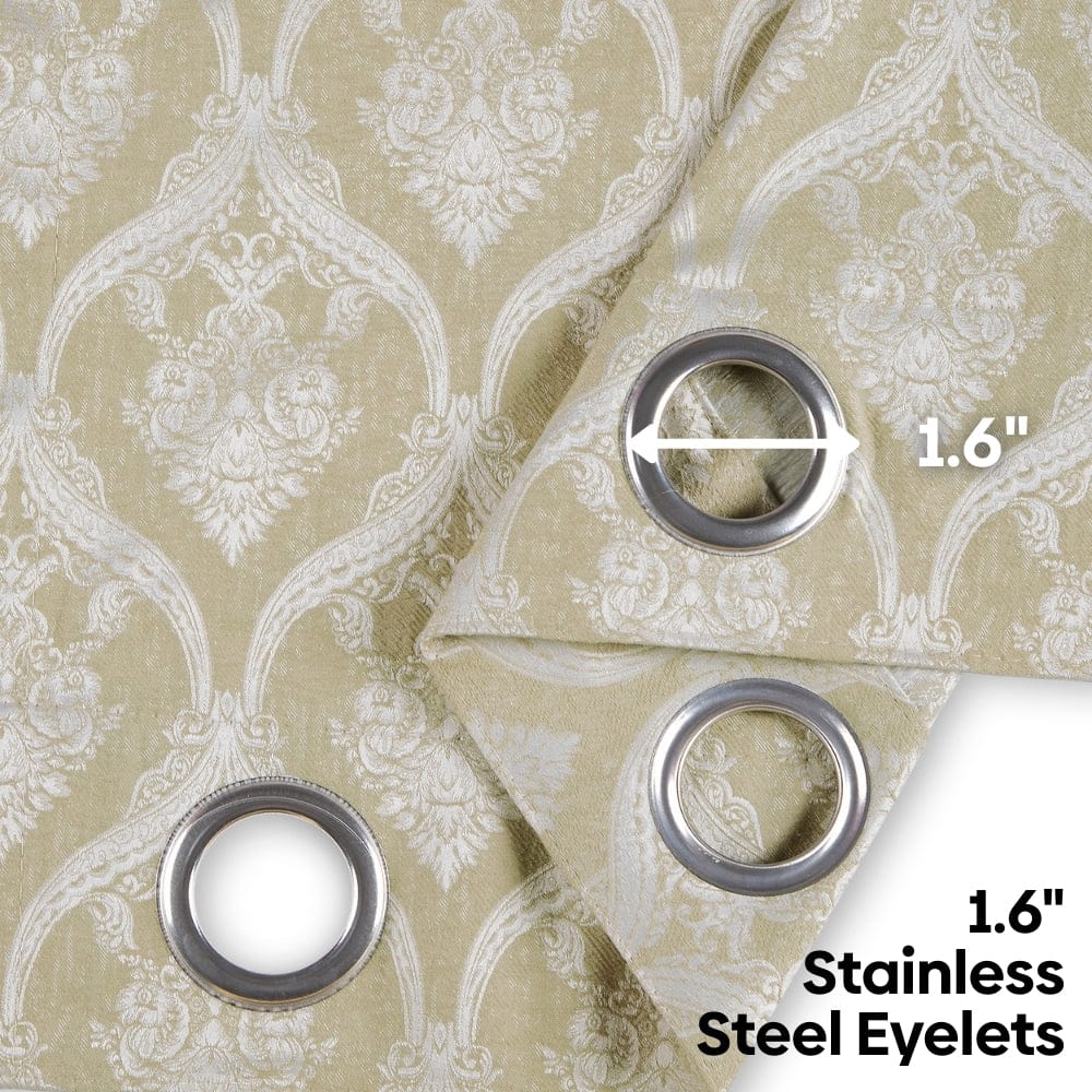 Ornate Symphony Curtain Set, Ivory