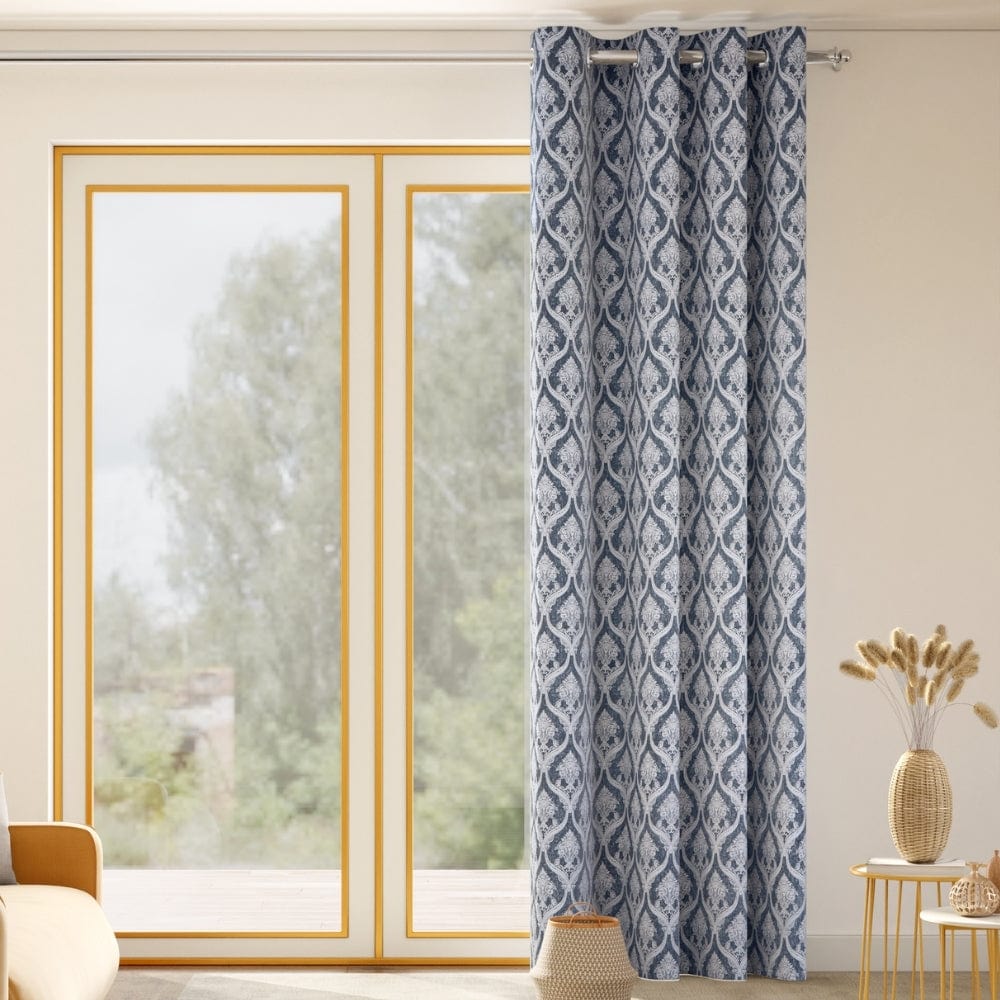 Ornate Symphony Curtain Set, Sapphire