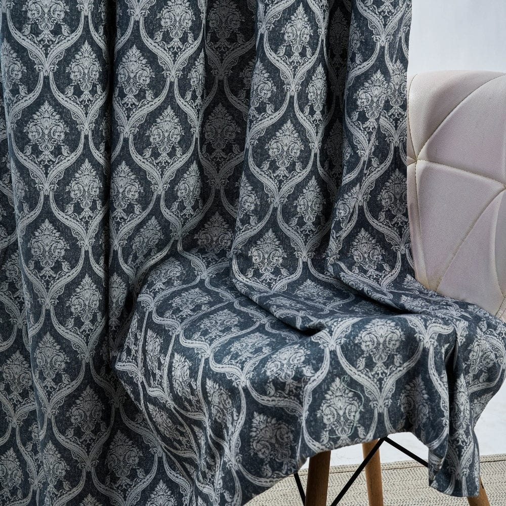 Ornate Symphony Curtain, Sapphire - Jacquard Curtains | haus & kinder
