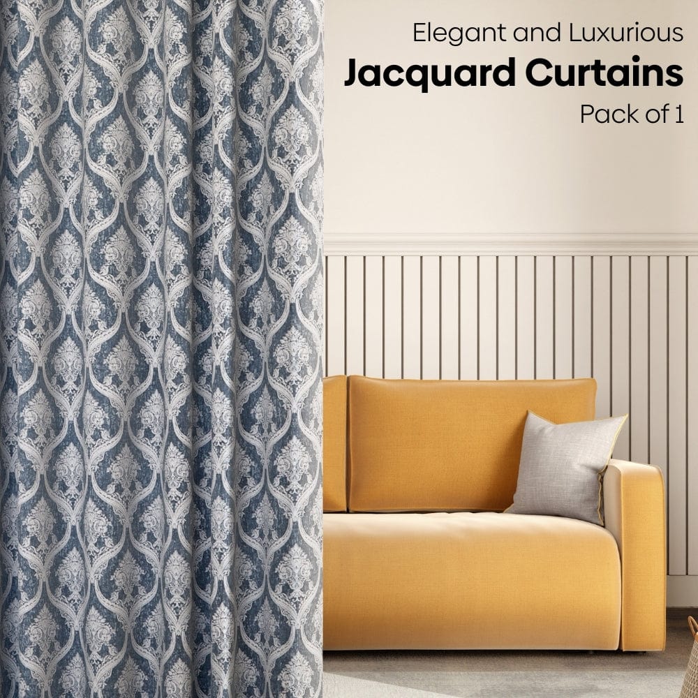 Ornate Symphony Curtain Set, Sapphire