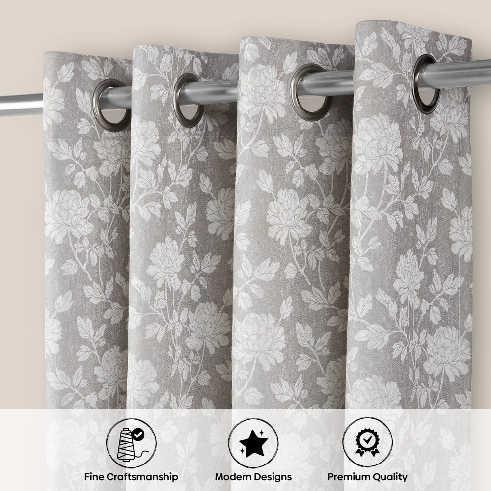 Château Rose Curtain Set, Moonbeam