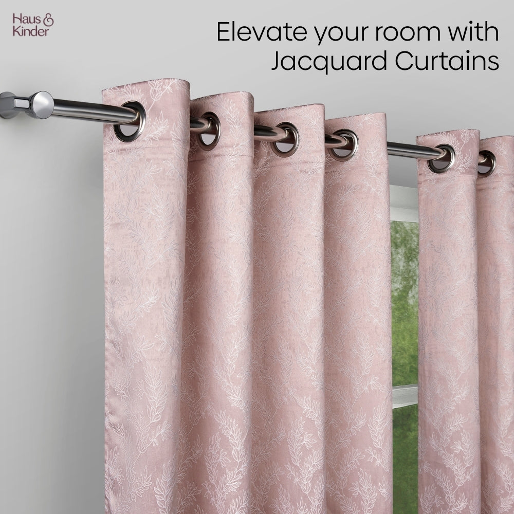 Polyester Jacquard Curtains Whispering Willow, Pink