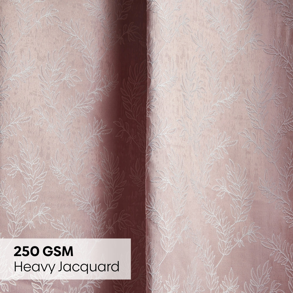 Polyester Jacquard Curtains Whispering Willow, Pink