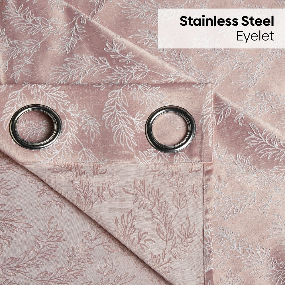 Polyester Jacquard Curtains Whispering Willow, Pink