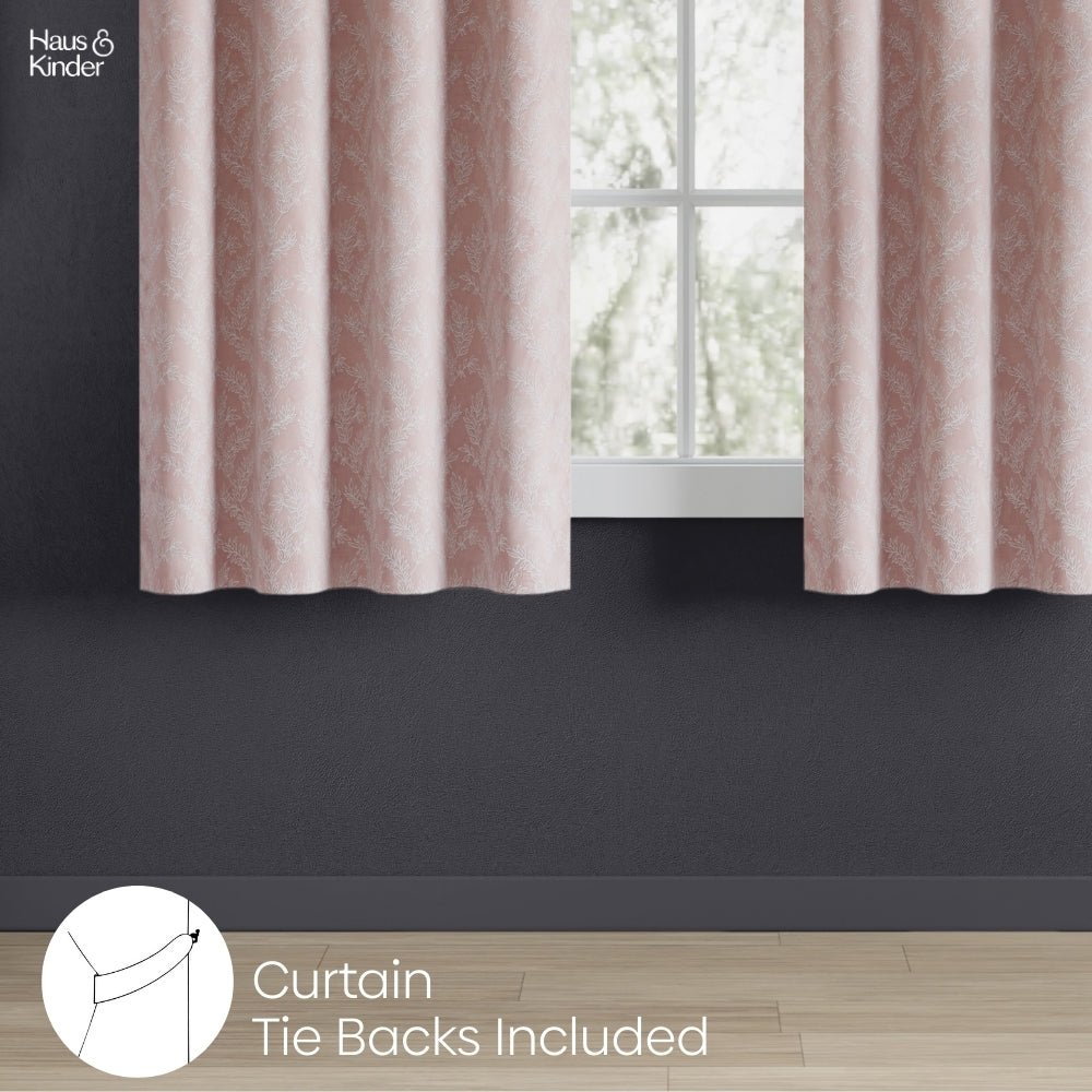 Polyester Jacquard Curtains Whispering Willow, Pink - Jacquard Curtains | haus & kinder