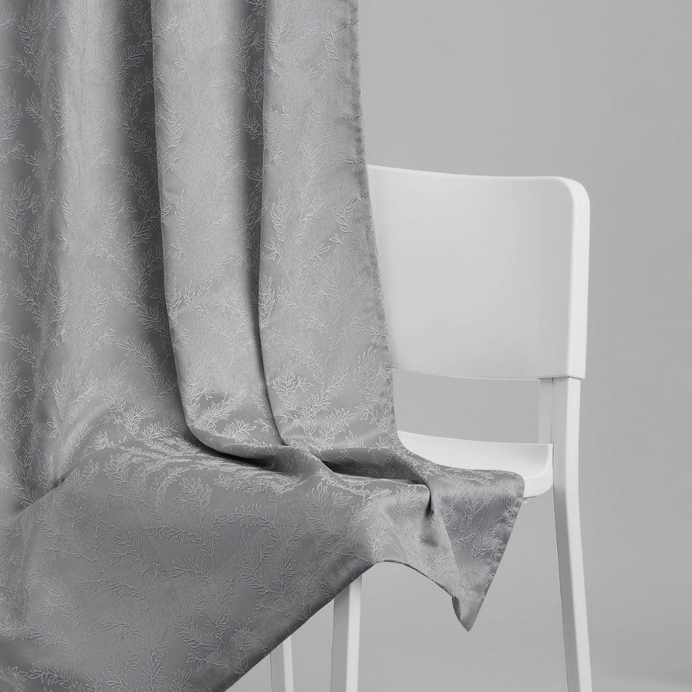 Polyester Jacquard Curtains Slate Willow, Stone
