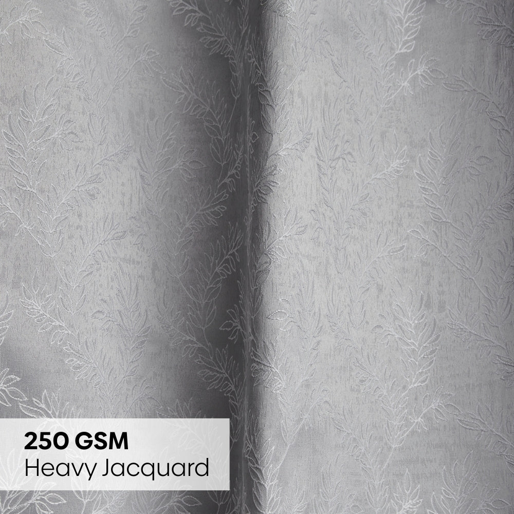 Polyester Jacquard Curtains Slate Willow, Stone