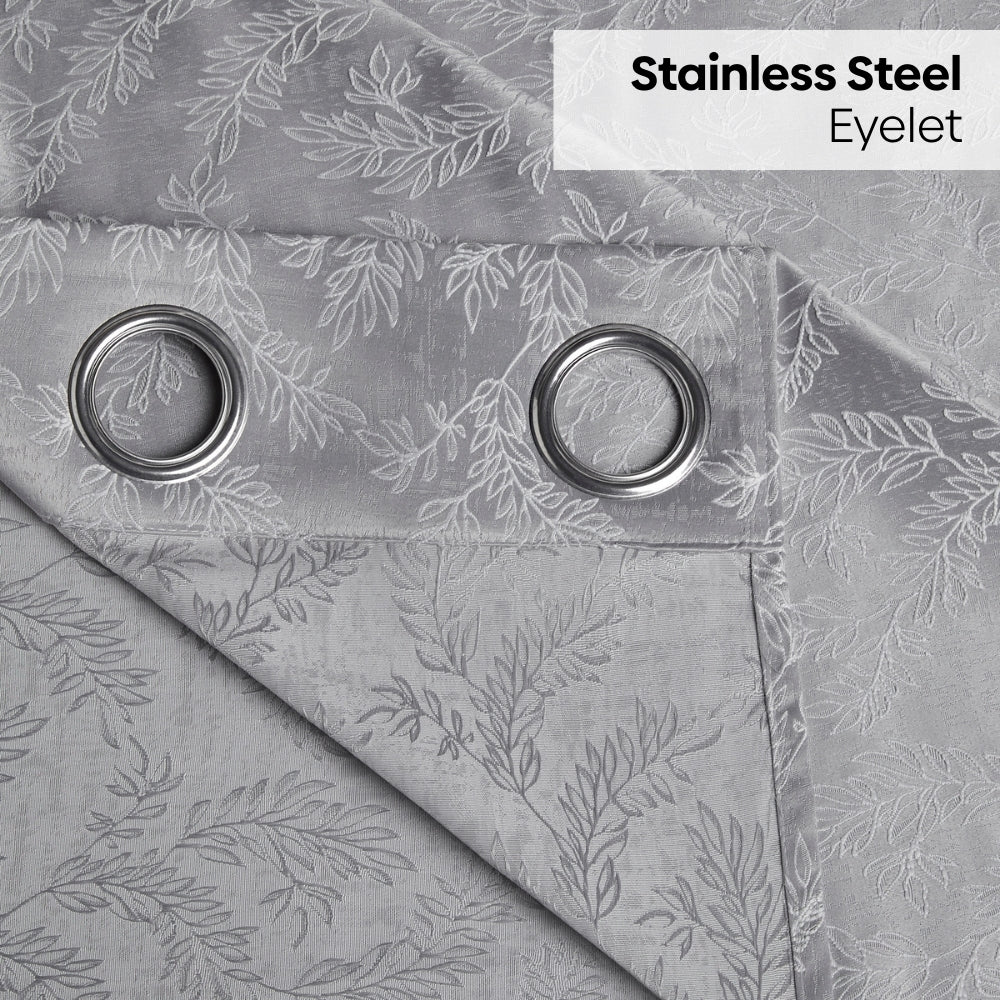 Polyester Jacquard Curtains Slate Willow, Stone