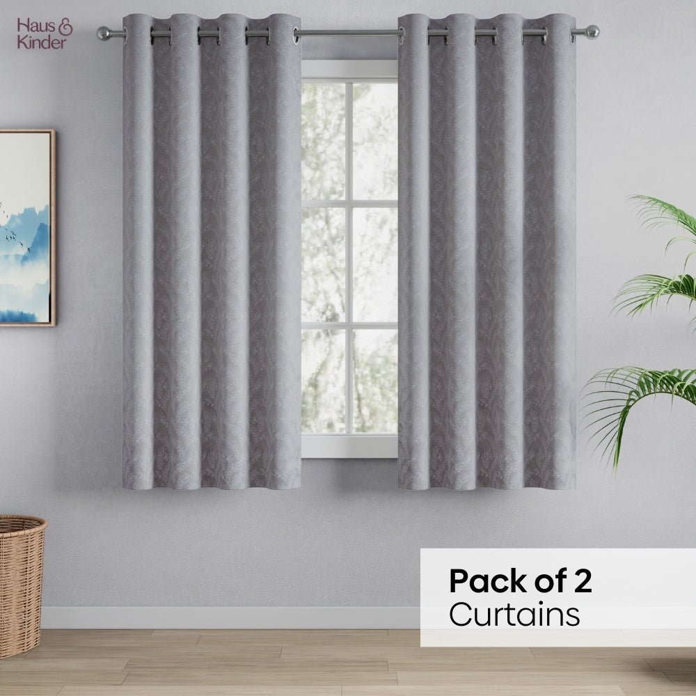 Polyester Jacquard Curtains Slate Willow, Stone