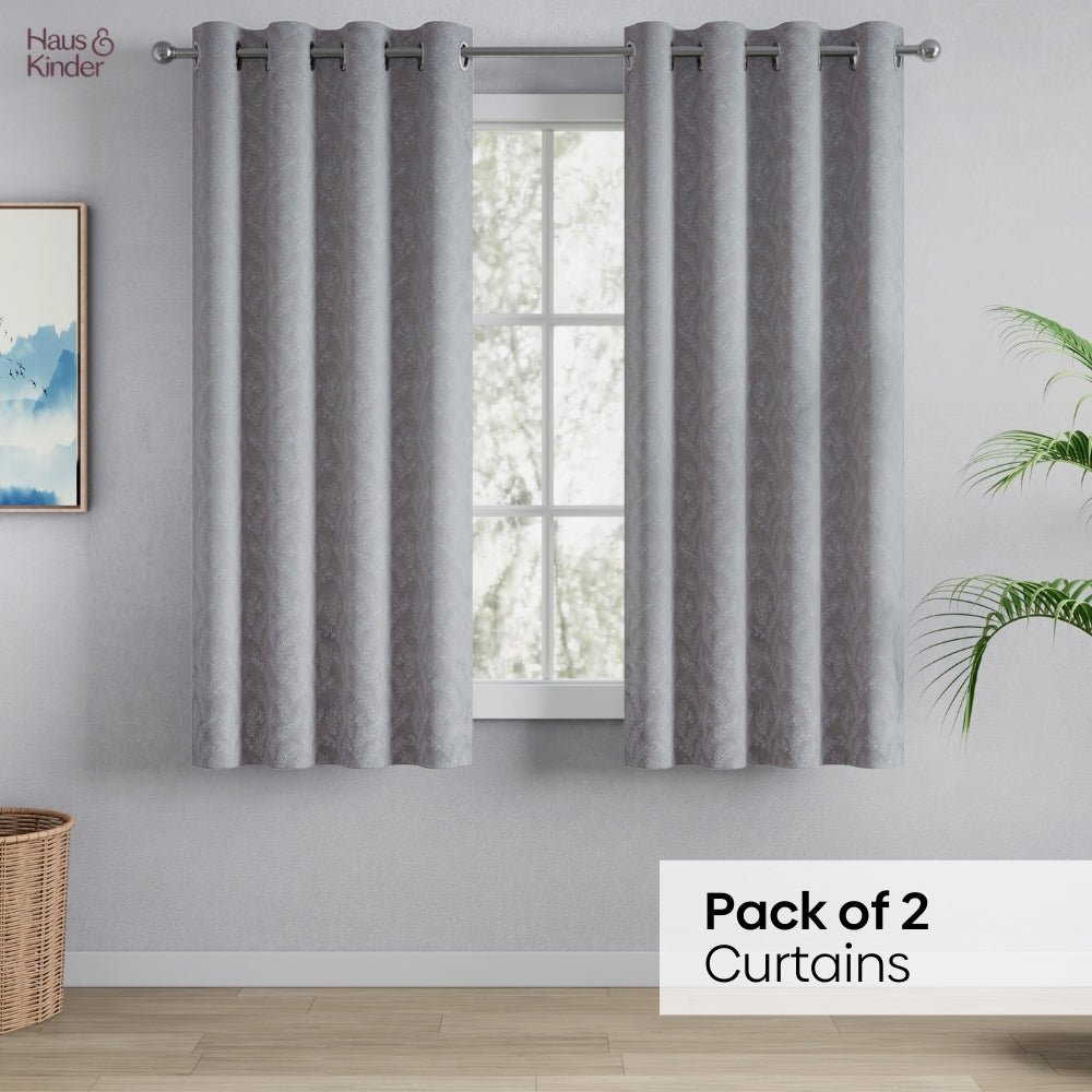 Polyester Jacquard Curtains Slate Willow, Stone - Jacquard Curtains | haus & kinder