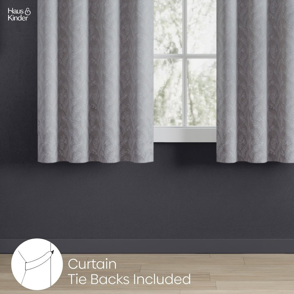 Polyester Jacquard Curtains Slate Willow, Stone - Jacquard Curtains | haus & kinder