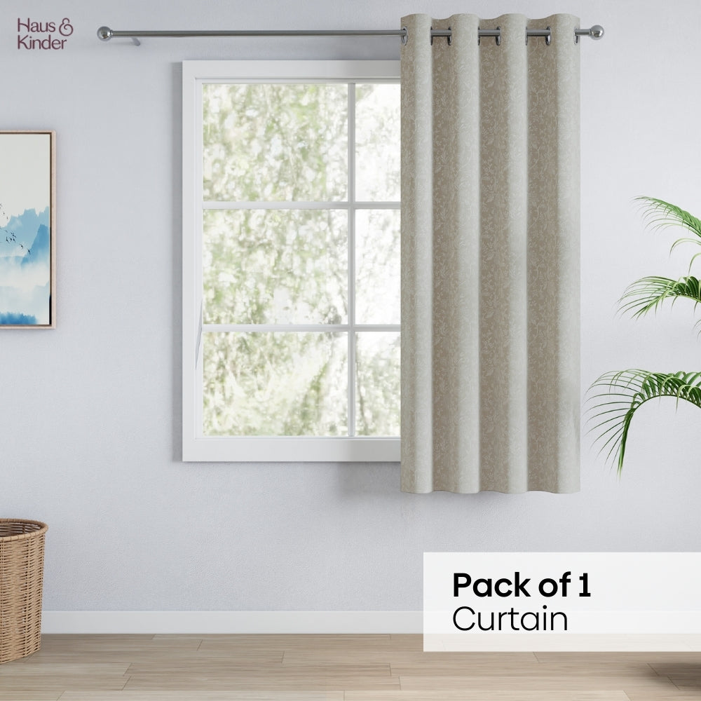 Poly Cotton Jacquard Curtains Frosted Garden, Pista