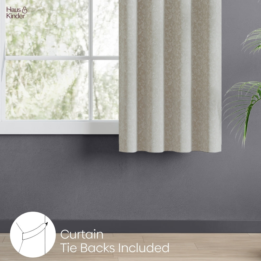Poly Cotton Jacquard Curtains Frosted Garden, Pista