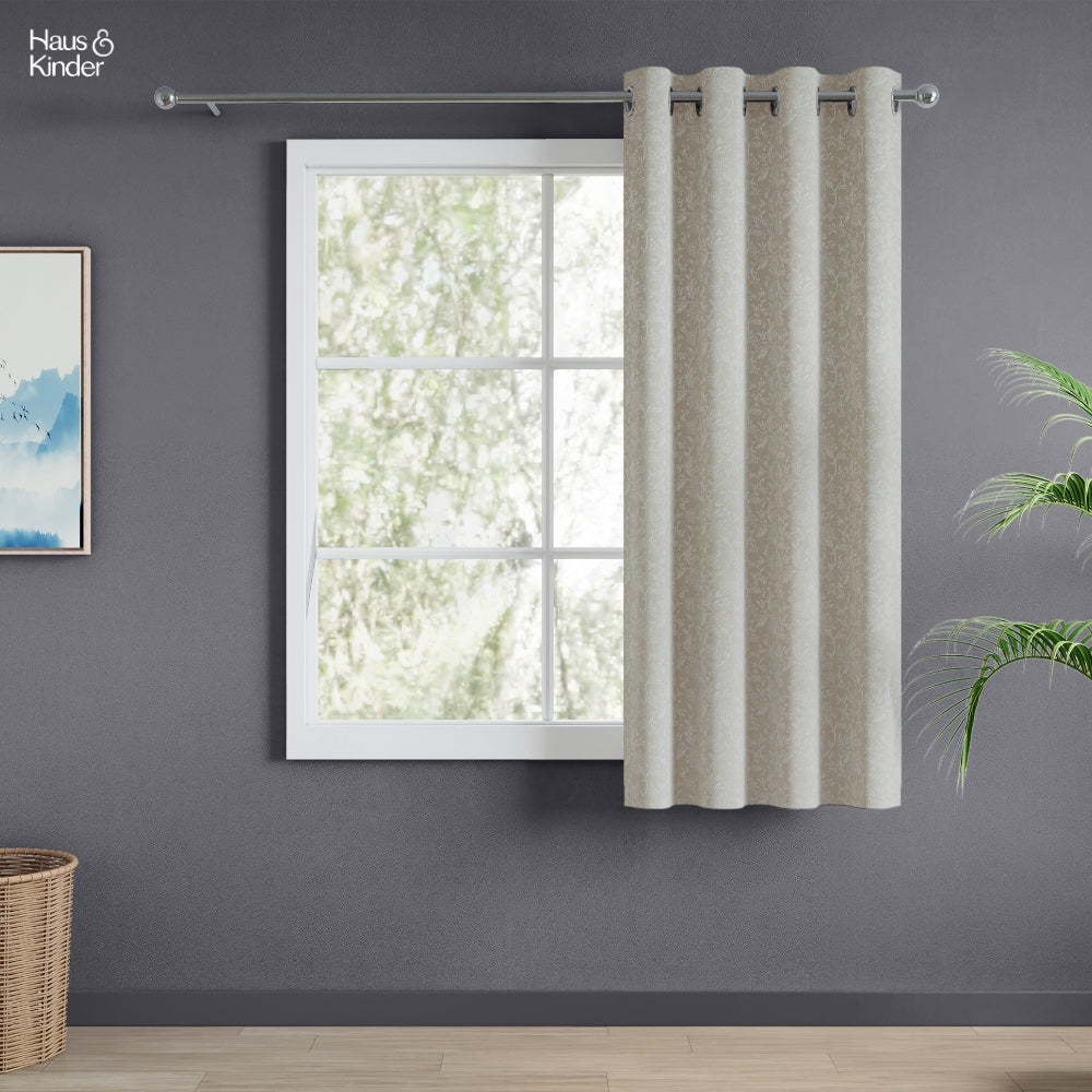 Poly Cotton Jacquard Curtains Frosted Garden, Pista