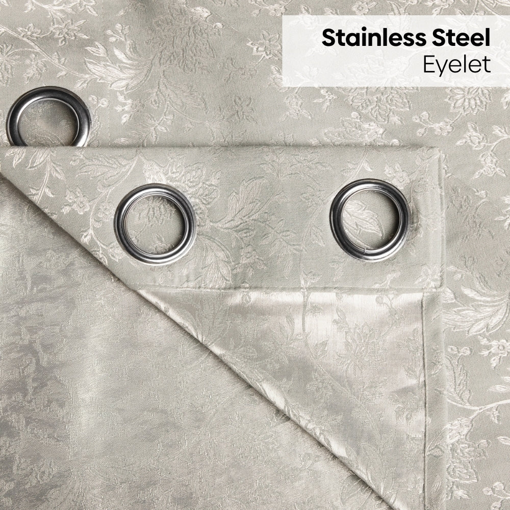 Poly Cotton Jacquard  Window Curtains Frosted Garden, Pista