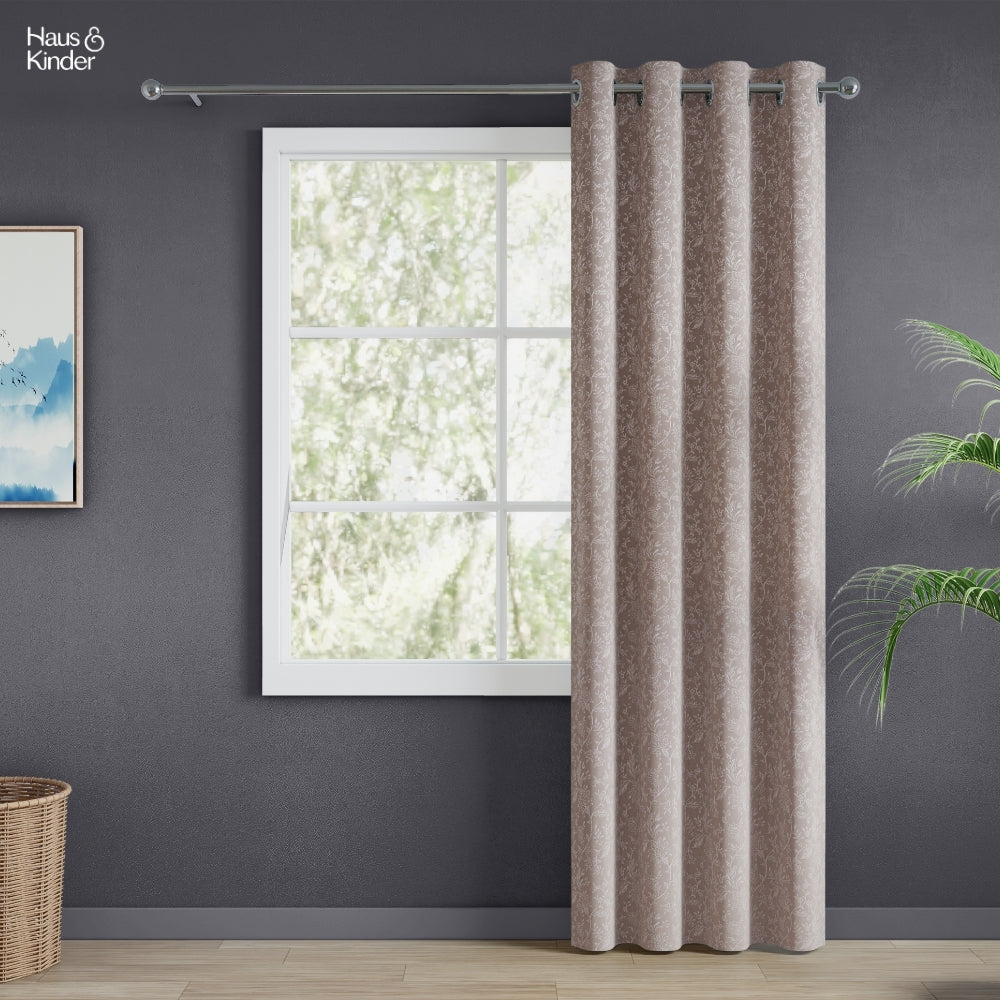 Poly Cotton Jacquard Door Curtains Shadow Garden, Coffee
