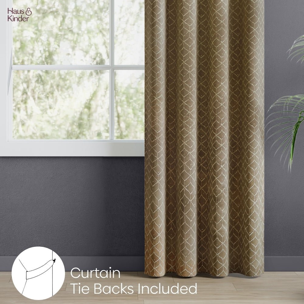 Polyester Jacquard Curtains Urban Lattice, Moss - Jacquard Curtains | haus & kinder