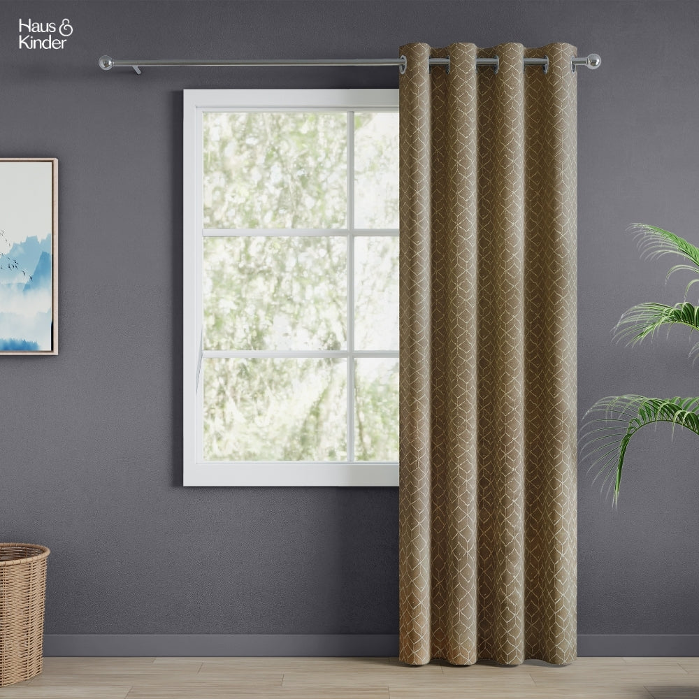 Polyester Jacquard Curtains Urban Lattice, Moss