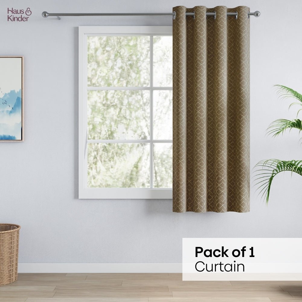 Polyester Jacquard Curtains Urban Lattice, Moss - Jacquard Curtains | haus & kinder