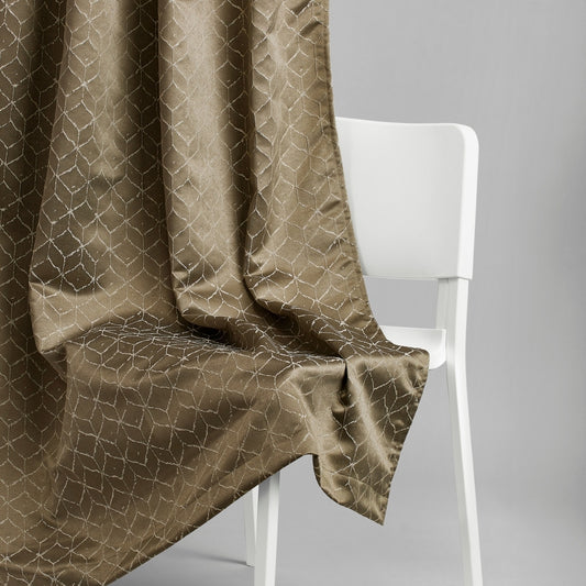 Polyester Jacquard  Window Curtains Urban Lattice, Moss