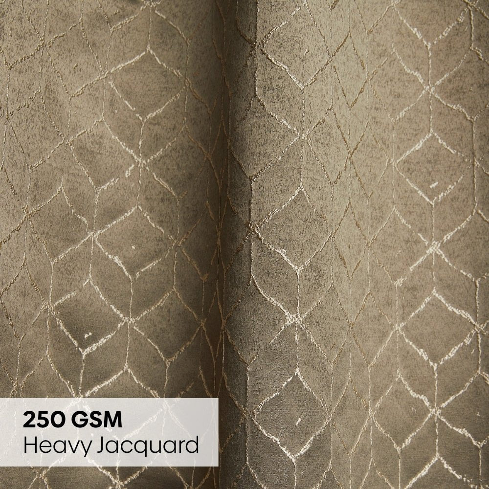 Polyester Jacquard Curtains Urban Lattice, Moss - Jacquard Curtains | haus & kinder