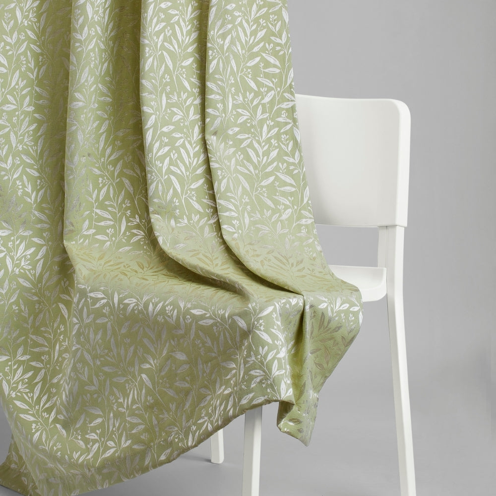 Poly Cotton Jacquard Curtains Olive Grove, Olive