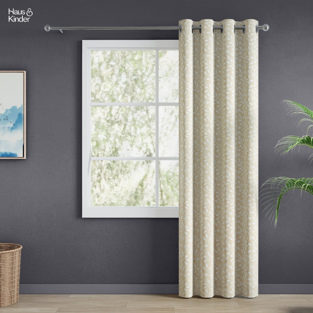 Polyester Jacquard Curtain Silken Branch, Fawn