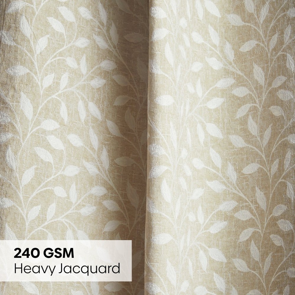 Polyester Jacquard Curtain Silken Branch, Fawn - Jacquard Curtains | haus & kinder