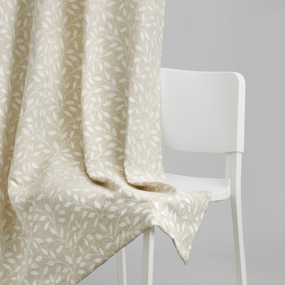 Polyester Jacquard Window Curtain Silken Branch, Fawn