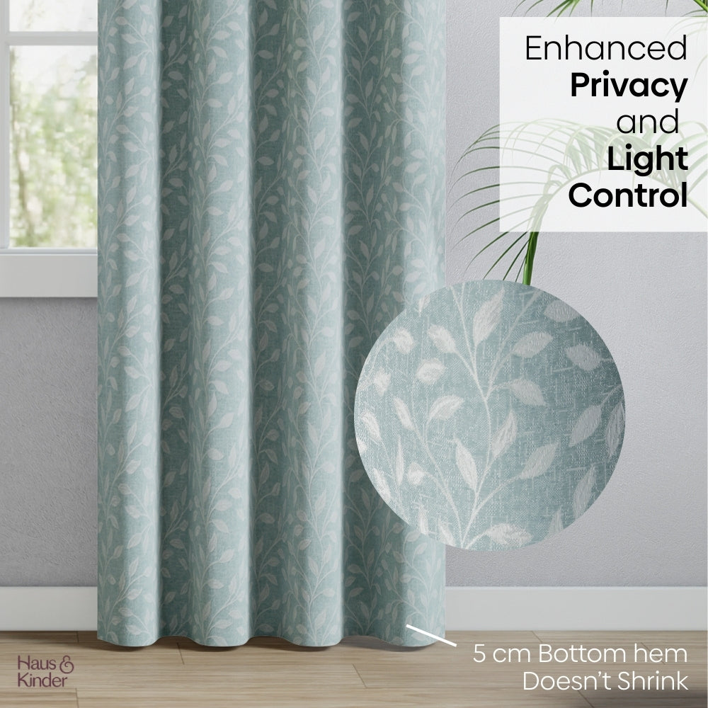 Polyester Jacquard Curtain Ocean Breeze, Aqua
