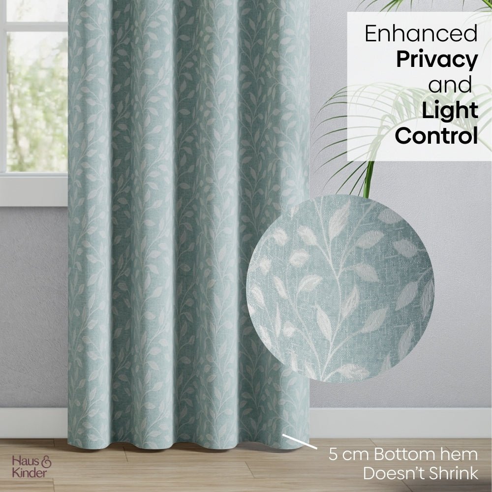 Polyester Jacquard Curtain Ocean Breeze, Aqua - Jacquard Curtains | haus & kinder