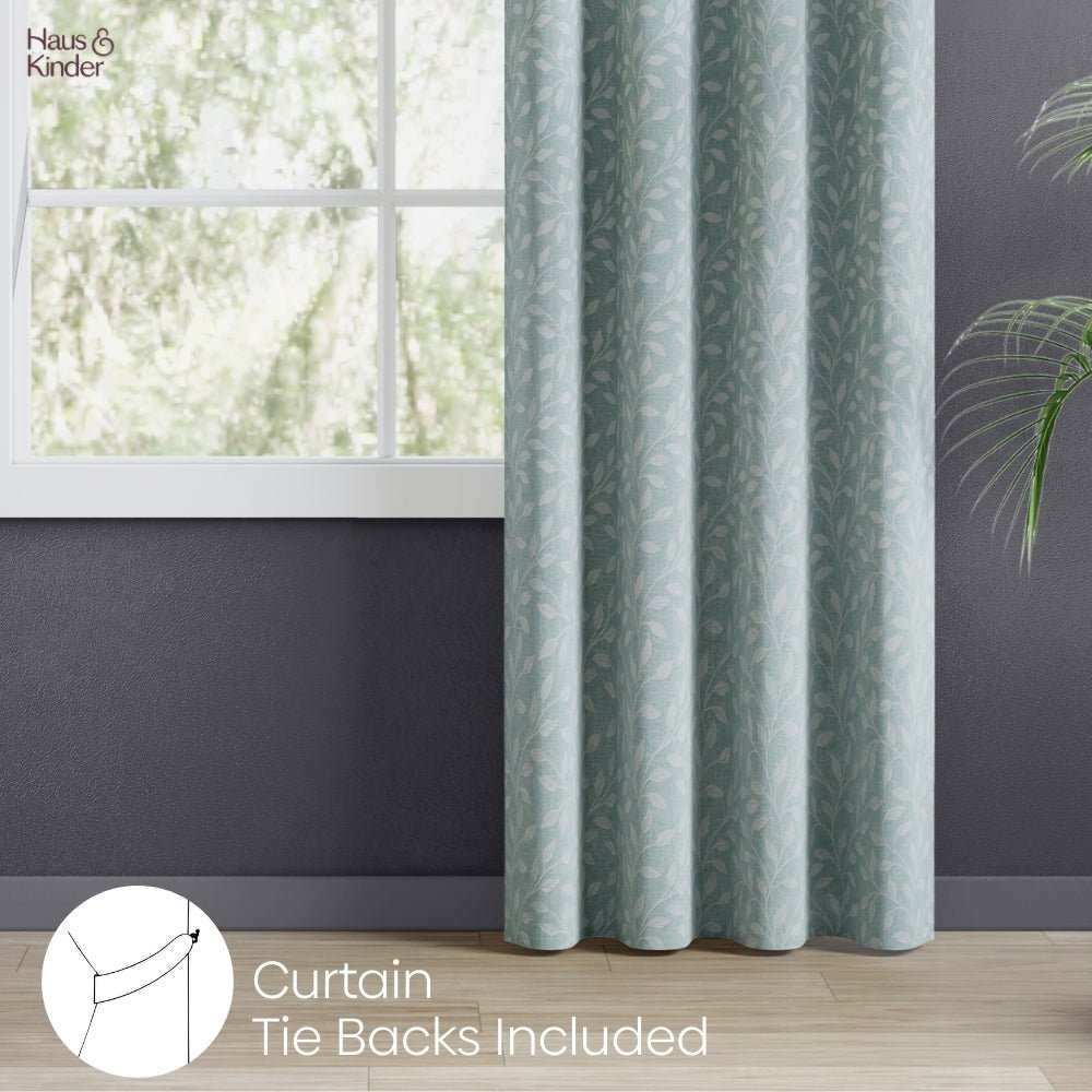Polyester Jacquard Curtain Ocean Breeze, Aqua - Jacquard Curtains | haus & kinder