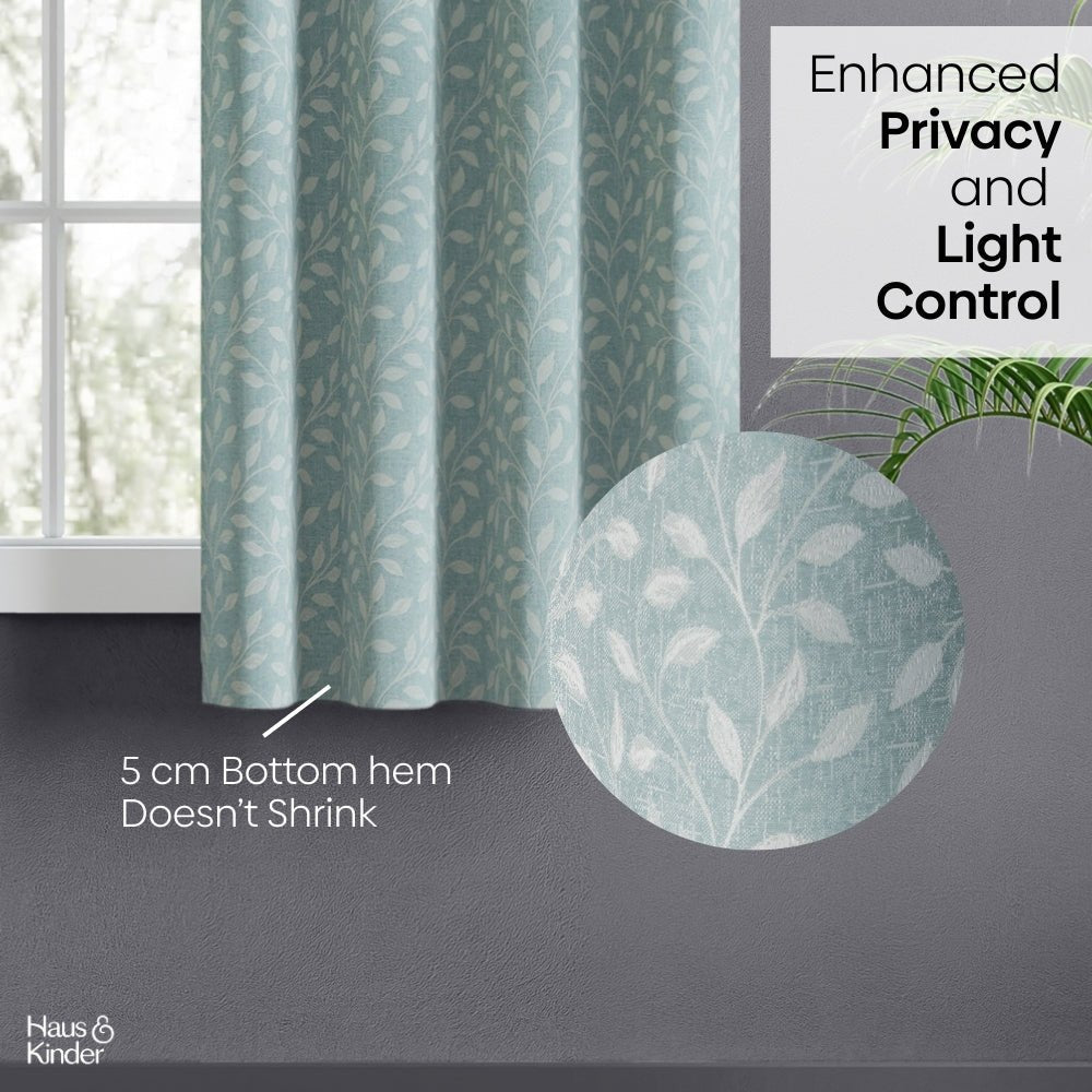 Polyester Jacquard Curtain Ocean Breeze, Aqua - Jacquard Curtains | haus & kinder