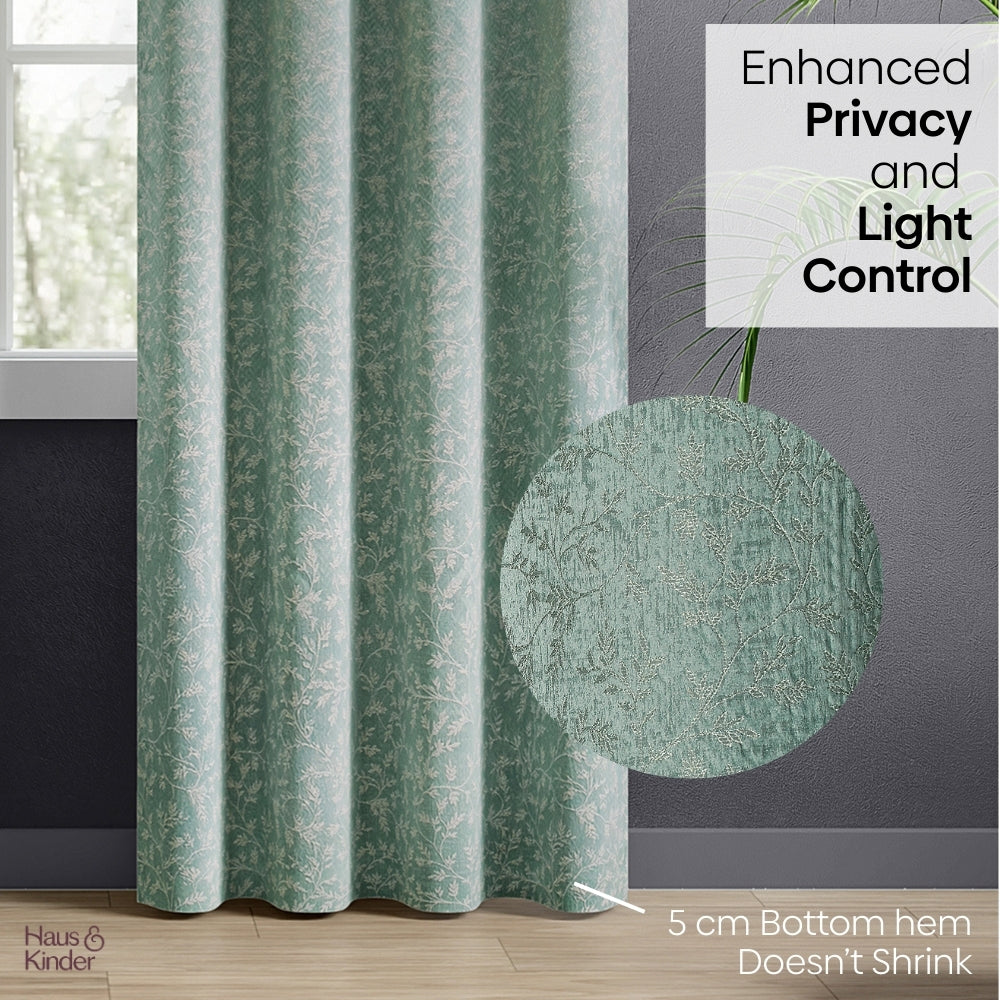 Polyester Jacquard Curtains Ivy Breeze, Forest