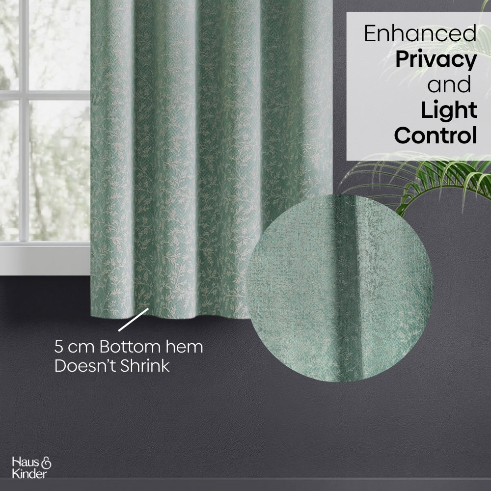 Polyester Jacquard  Window Curtains Ivy Breeze, Forest