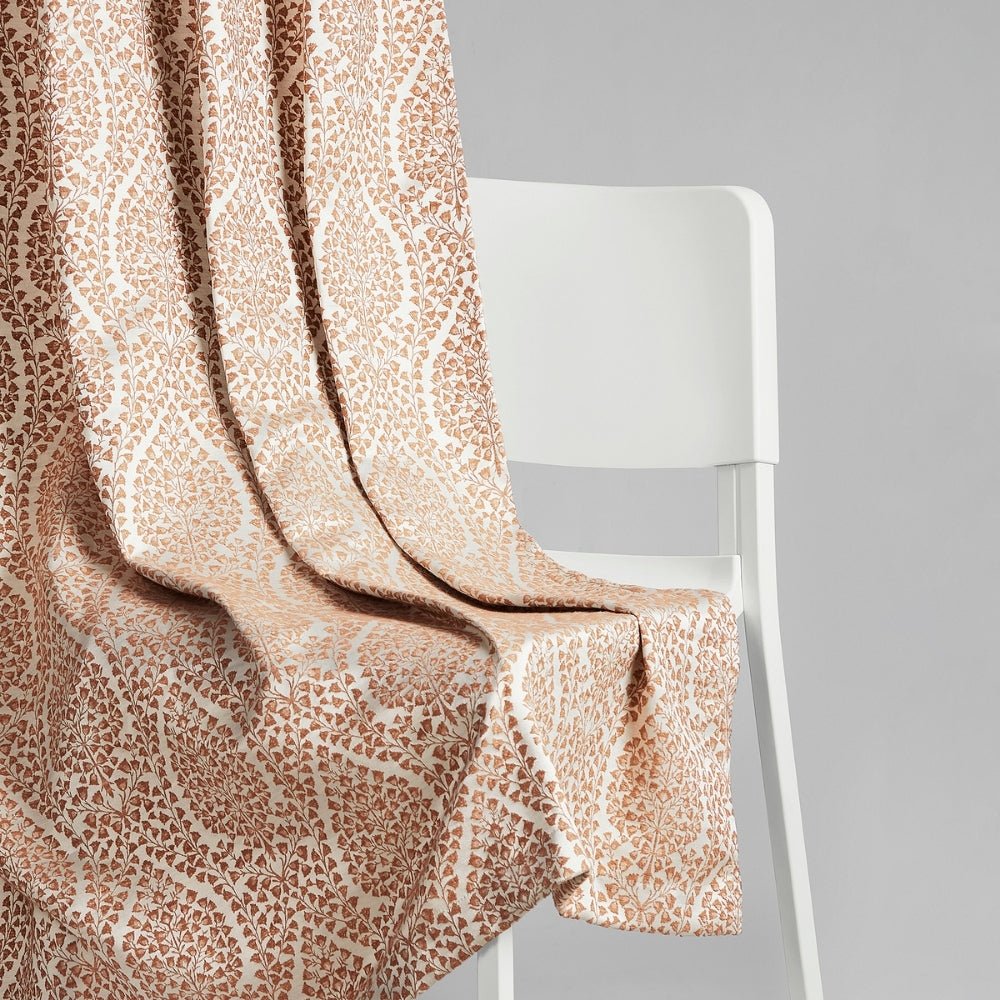 Poly Cotton Jacquard Curtain Rustic Vine, Peach - Jacquard Curtains | haus & kinder