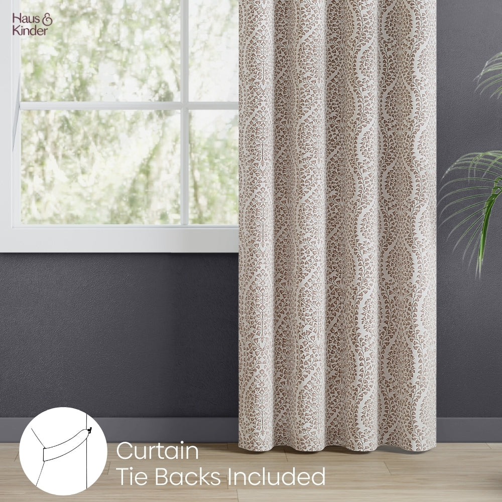 Poly Cotton Jacquard Curtain Woodland Trail, Cadbury