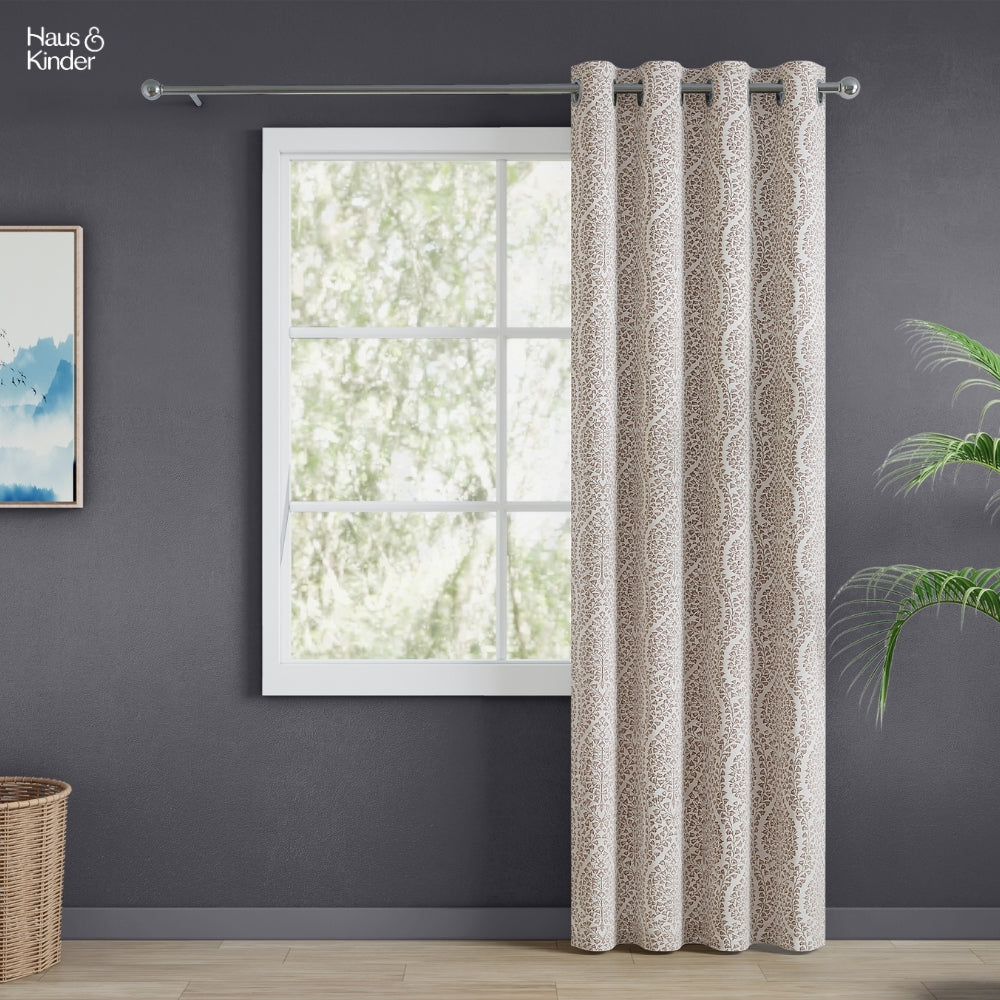 Poly Cotton Jacquard Curtain Woodland Trail, Cadbury