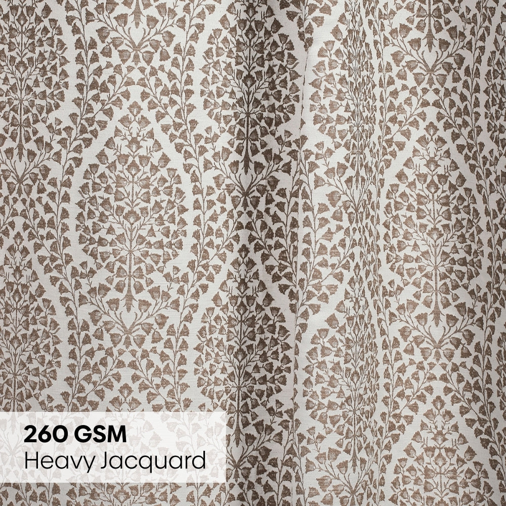 Poly Cotton Jacquard Curtain Woodland Trail, Cadbury