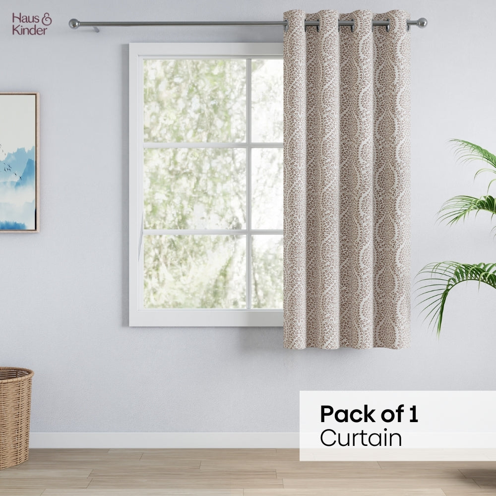 Poly Cotton Jacquard Curtain Woodland Trail, Cadbury