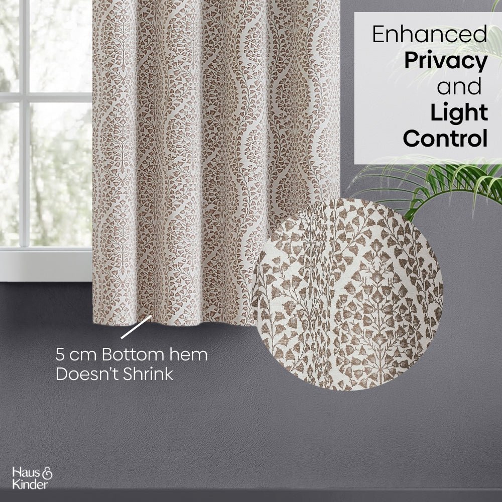Poly Cotton Jacquard Curtain Woodland Trail, Cadbury - Jacquard Curtains | haus & kinder