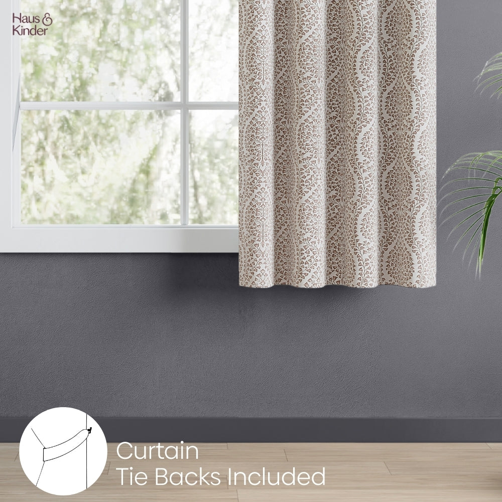 Poly Cotton Jacquard  Curtain Woodland Trail, Cadbury