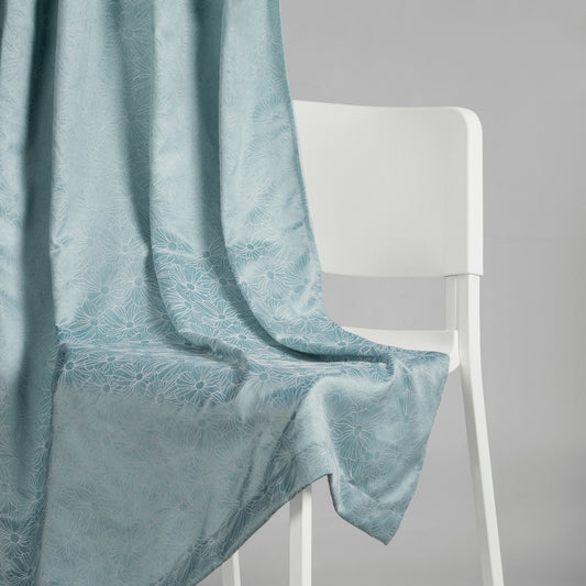 Polyester Jacquard   Curtains Sea Breeze Daisy, Aqua