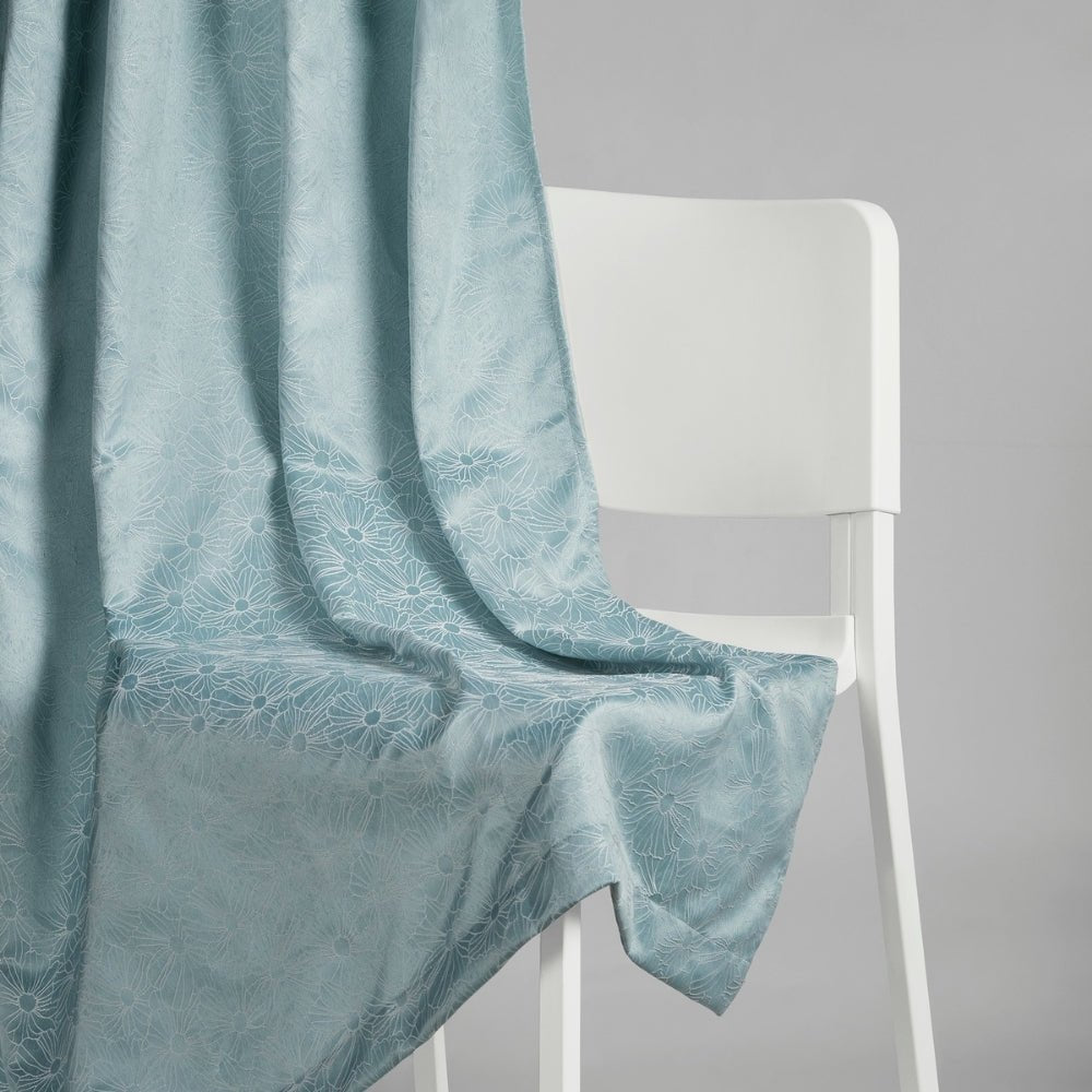 Polyester Jacquard Curtains Sea Breeze Daisy, Aqua - Jacquard Curtains | haus & kinder